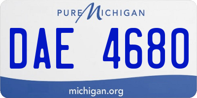 MI license plate DAE4680