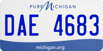 MI license plate DAE4683