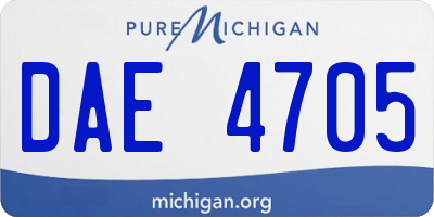 MI license plate DAE4705