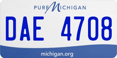 MI license plate DAE4708