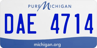 MI license plate DAE4714