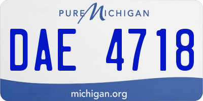 MI license plate DAE4718