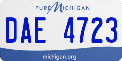 MI license plate DAE4723
