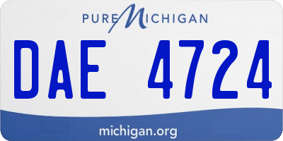 MI license plate DAE4724