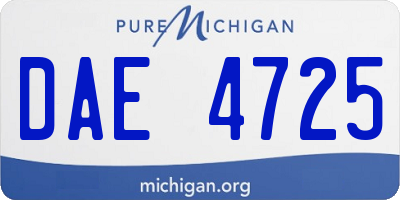 MI license plate DAE4725