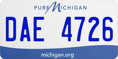 MI license plate DAE4726