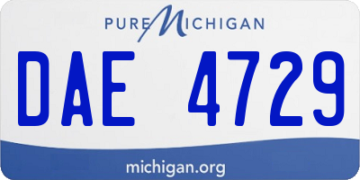 MI license plate DAE4729
