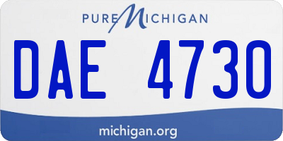 MI license plate DAE4730