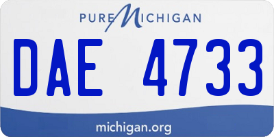 MI license plate DAE4733