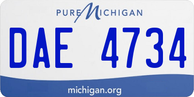 MI license plate DAE4734