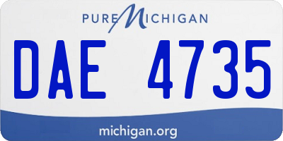 MI license plate DAE4735