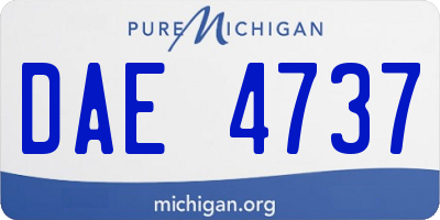 MI license plate DAE4737
