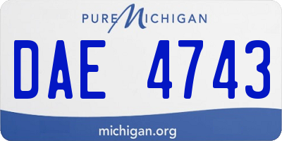 MI license plate DAE4743