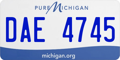 MI license plate DAE4745