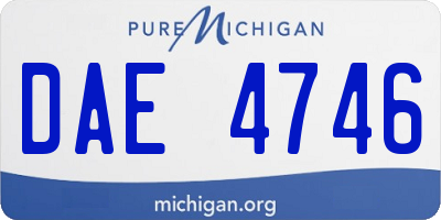 MI license plate DAE4746