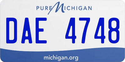 MI license plate DAE4748