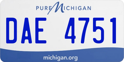 MI license plate DAE4751
