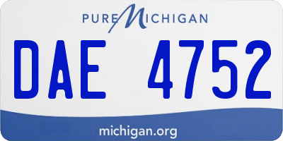MI license plate DAE4752