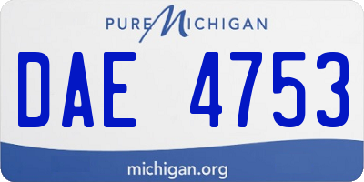 MI license plate DAE4753