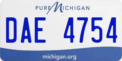 MI license plate DAE4754