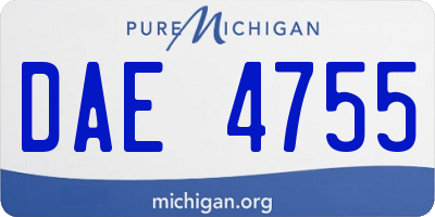 MI license plate DAE4755