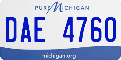 MI license plate DAE4760