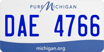 MI license plate DAE4766