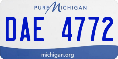 MI license plate DAE4772