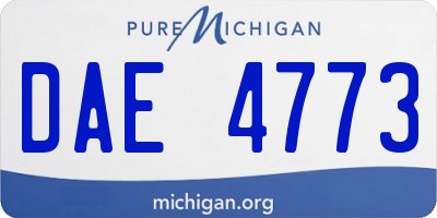 MI license plate DAE4773