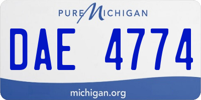 MI license plate DAE4774