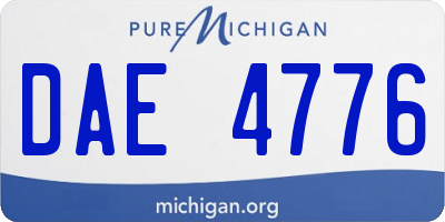 MI license plate DAE4776