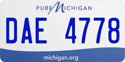 MI license plate DAE4778