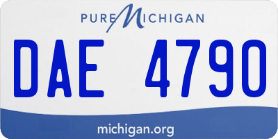 MI license plate DAE4790