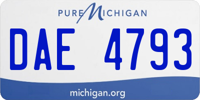MI license plate DAE4793