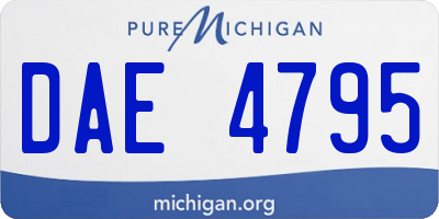 MI license plate DAE4795