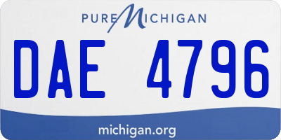 MI license plate DAE4796