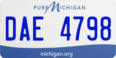 MI license plate DAE4798