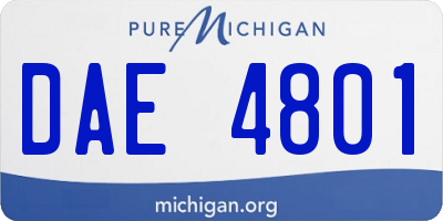 MI license plate DAE4801
