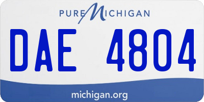 MI license plate DAE4804