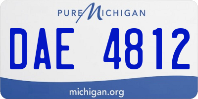 MI license plate DAE4812