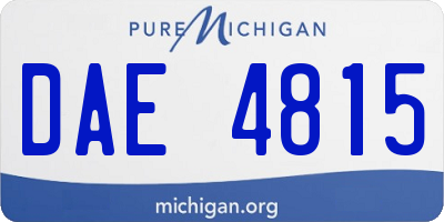 MI license plate DAE4815