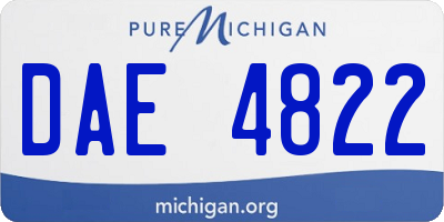MI license plate DAE4822