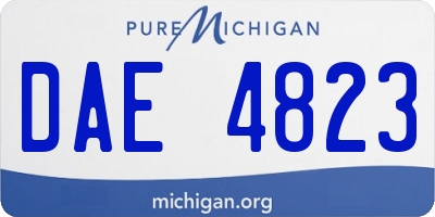 MI license plate DAE4823