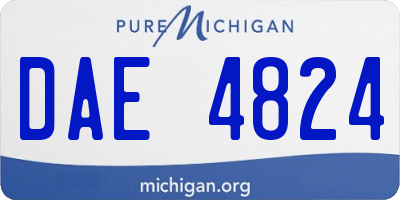 MI license plate DAE4824