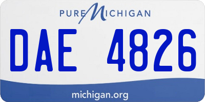 MI license plate DAE4826