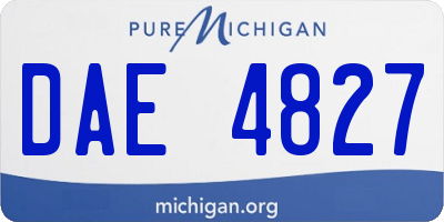 MI license plate DAE4827