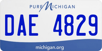 MI license plate DAE4829