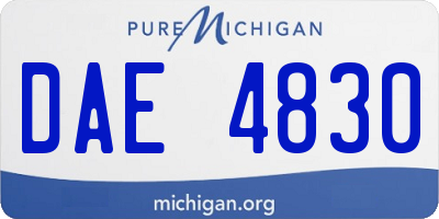 MI license plate DAE4830