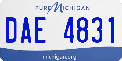 MI license plate DAE4831