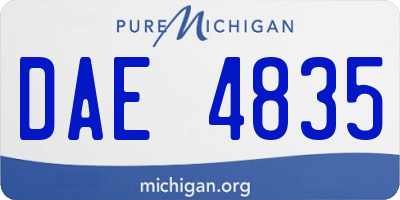MI license plate DAE4835